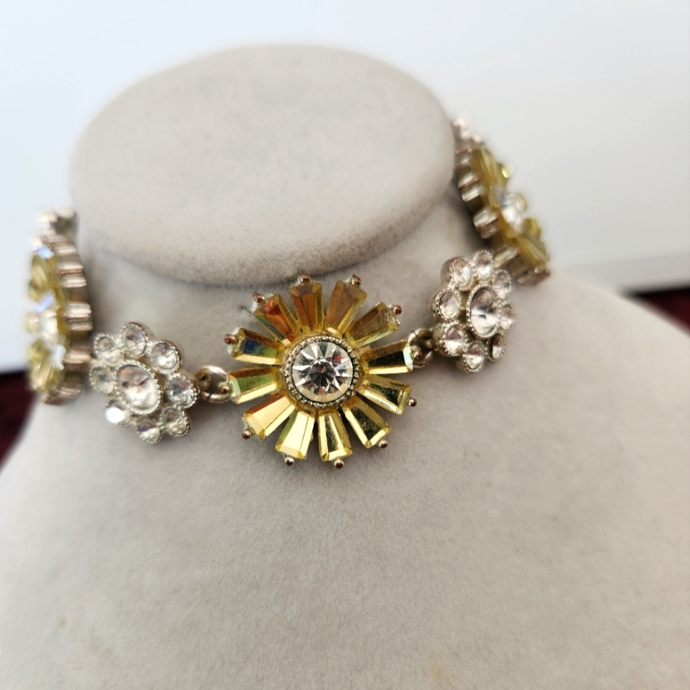 Monet faceted crystal daisy chain bracelet